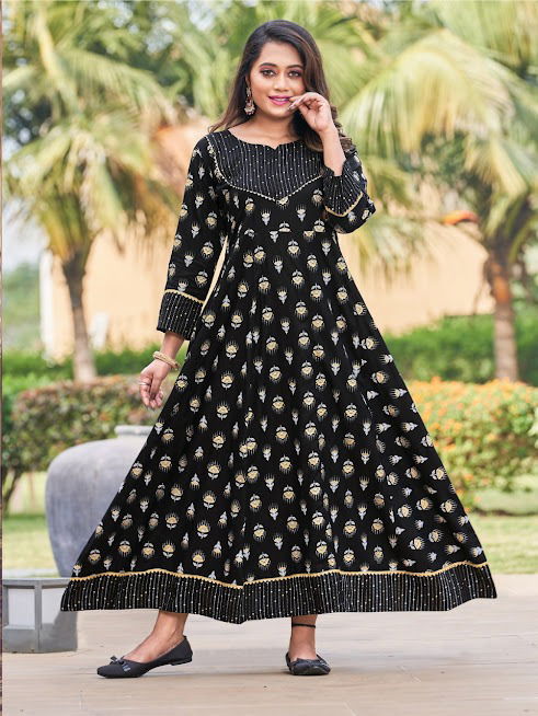 Ankita By Rangjyot Rayon Printed Anarkali Kurtis Wholesale Price In Surat
